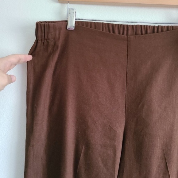 NWT J. Jill Linen Kona‎ Stretch Brown Straight Leg Trousers summer career 4X - Picture 6 of 13